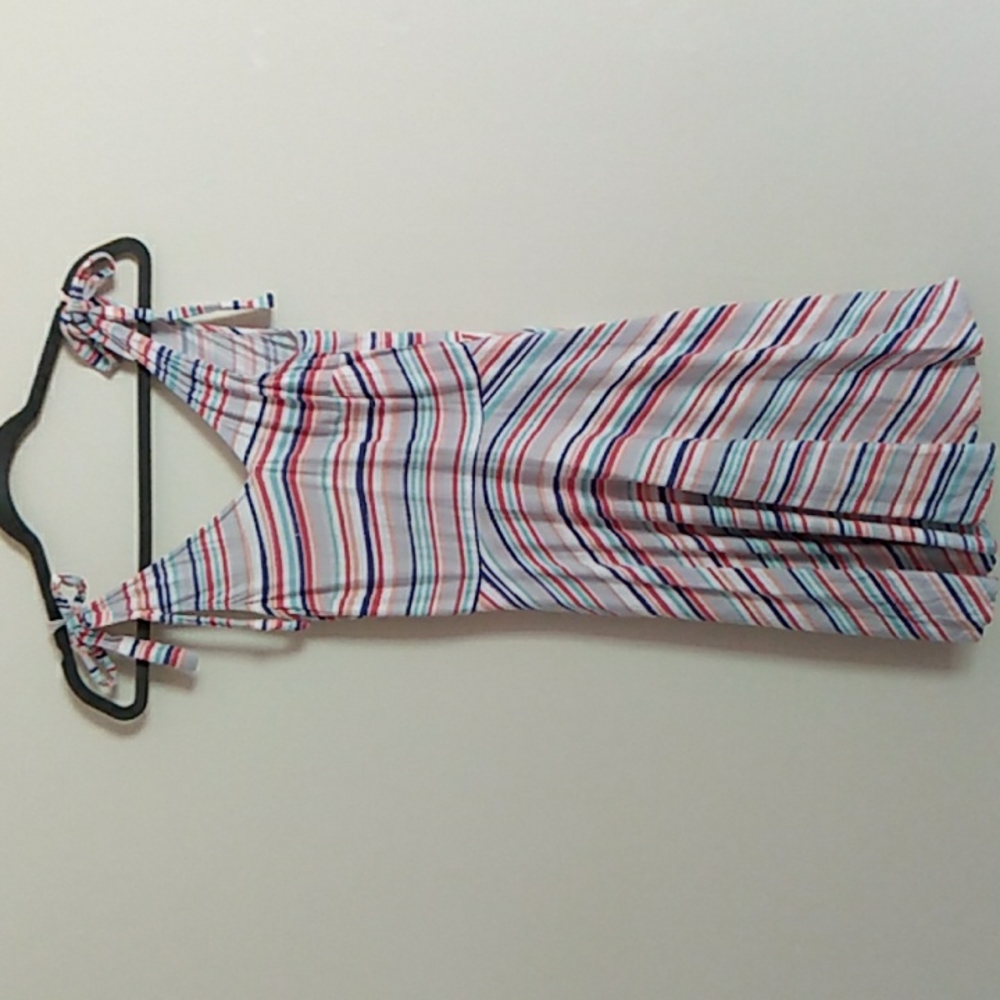 Black Sean SZ XS Multi Colored Striped Tie Shoulder Sundress
